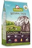 GranataPet Natural Taste Geflügel, Trockenfutter für Hunde, Hundefutter ohne Getreide & ohne Zuckerzusätze, Alleinfuttermittel für ausgewachsene Hunde, 12 kg