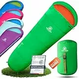 NORDBÄR® Kinderschlafsack für Jungs & Mädchen bis 145 cm Körpergröße | Innenfutter aus 100% Baumwolle | Mumienschlafsack leicht & warm | Kinder Outdoor Schlafsack [1200g] Kinderschlafsäcke