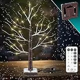 KESSER® Lichterbaum Birkenbaum 60cm LED Mit Fernbedienung Timer 8 Modi Lichterzweige für Innen Warmweiß LEDs Bäumchen Birken Weihnachtsdeko für Weihnachten Zuhause Party Geburtstag Innendekoration