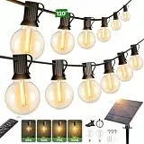 Torkase LED Solar Lichterkette Aussen 36M - 50+2 Lichterketten Außen G40 Glühbirnen IP65 Wetterfest Solarlichterkette mit Fernbedienung Outdoor für Garten Balkon Party Hochzeit, 2200K Warm Weiß