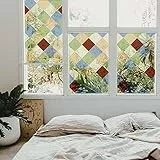 Neukids fensterfolie geometrische Muster statisch haftend Sichtschutzfolie Fenster Folie Rautenmuster Schlafzimmer Wohnzimmer Küche Bad Büros Doppelseitig dekorfolie Fenster Selbstklebende 30x310cm