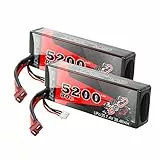 GOLDBAT RC Batterie 5200 mAh 7,4 V 2S 80C LiPo Batterie Akku mit Deans Stecker für RC Auto Boot LKW Heli Flugzeug (Two Packs)