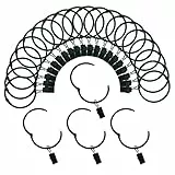 Vorhangringe mit Clips 1in/25mm Innendurchmesser Openable 24 Pack rostfreie Metall Kleiderbügel Ring dekorative Drapery Vintage Schwarz TXZWJZ