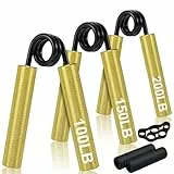 Hand Trainer, ECCOGREAT Handmuskeltrainer Grip Trainer Edelstahl als Werkstoff für mehr Griffkraft und stärken Unterarm (3pcs-Gold)
