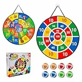 Doppelseitige Dartscheibe Spielzeug mit 8 Klebrigen Bällen, Kinder Wurfspiel Outdoor Indoor Hängendes Game Partyspiele Geschenk für 4+ Jahre Jungen, Mädchen und Erwachsene, 66cm