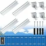 Warmfay Photovoltaik Halterung Befestigungssystem, Dachhalterungen Solarmodule Aluprofil 300MM Montageset für 1X Modul 30-35MM Dicke, Solarpanel Halterung für Flachdach Blechdach Trapezblech