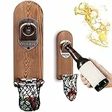 Bieröffner Wand mit Kronkorken Sammler, Magnetischer Flaschenöffner Wand, Wandflaschenöffner mit Auffangbehälter, Bier Geschenke für Männer, Papa, Ehemann, Bar Zubehör für Hause, Freien (Stil 3)