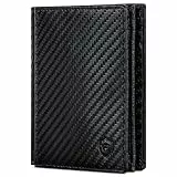 VON HEESEN® Leder Geldbörse mit Münzfach & RFID Schutz Herren & Damen - Echtleder Geldbeutel für Männer & Frauen - Portemonnaie Brieftasche Wallet Portmonee (Carbon-Schwarz)