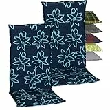 Beo® Barcelona Hochlehner Gartenstuhl-Auflagen 2er Set | Waschbar & UV-beständig | Öko-Tex Standard | Atmungsaktiv | Extra Dicke Sitzkissen Outdoor für Gartenmöbel