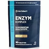 Verdauungsenzyme | Enzym Komplex Amylase, Protease, Laktase, Lipase und Cellulase | Betain HCl | 90 vegane Tabletten | Digestive Enzymes | Horbaach