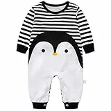 Minizone Babyschlafanzug Jungen Strampler, Baumwolle Einteiler mit Druckknöpfen - Atmungsaktiv Langlebig Weich - Ideal zum Spielen Schlafen 0-3 Monate