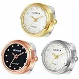 JewelryWe 3pcs Ringuhr Fingeruhr Damen Analog Quarz Edelstahl Verstellbar Ring Uhr Fingerringuhr Uhrenring Geschenk für Frauen Mädchen, Gold Rosegold Silber