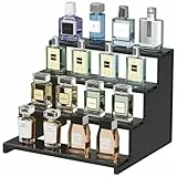 Lifewit 4 Tier Acryl Display Ständer, 1 Stück Parfüm Organizer, Plastik Regal Organizer für Figuren Nagellack Gewürz Kosmetik Hautpflege Kunsthandwerk, Acryl Display Riser Regal 30 cm/12', Schwarz