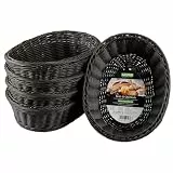 KESPER | Brot- und Obstkorb, 5er Pack, Material: Voll-Kunststoffgeflecht, Maße: 29,5 x 23 x 9,5cm, Farbe: Grau |1982615