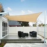 AXT SHADE Sonnensegel Wasserdicht Rechteckig 2x3m Wetterschutz Sonnenschutz PES Polyester mit UV Schutz für Terrasse Balkon Garten-Sand(Wir Machen Sondergrößen)