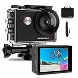 Apexcam M90Pro Action Cam 4K 20MP Self Halterung Sportkamera WiFi Unterwasserkamera 2.4G Fernbedienung Wasserdicht 40m 170 ° Weitwinkel mit Zwei 1200mAh Batterien externes Mikrofon