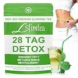 Detox Tee zum Abnehmen, 28 Stück Kräutertee zur Gewichtsreduktion, Grüne Pflanzenhelfer Entgiftungspulver mit Lotusblatt, Cassia-Samen, Moringa, Maulbeerblatt & Grüntee – Natürliche Fettverbrennung