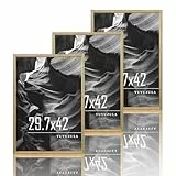 VUVUZULA Bilderrahmen A3 Holzrahmen Holz 30x42cm Fotorahmen Eiche 3er Set MDF Rahmen DIN A3 für Urkunden Natur