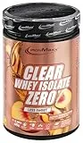 IronMaxx Clear Whey Isolate Zero - LESS SWEET - Peach Ice Tea 400g Dose | Klares Molkenprotein-Isolat ohne Zucker | Laktosefreies Clear Protein | Protein Limonade mit fruchtig-erfrischendem Geschmack