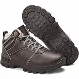 ricema Winterstiefel Herren Damen Winterschuhe Warm Gefüttert Schneestiefel Leicht Wasserdicht Wanderschuhe Trekkingschuhe Rutschfest Stiefel Unisex Boots,Dunkelbraun 39 EU