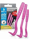 BluePet 3er Set Zeckenhaken für Hunde, Katze, Pferd & Mensch I Zeckenhebel als bewährter Zeckenentferner zur Zeckenzangen I Alternative zu Zeckenpinzette, Zeckendreher, Zeckenschutz & Zeckenmittel