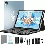 FEONAL Android 15 Tablet 11 Zoll, Tablet mit Tastatur Maus, 5G WiFi Tablett PC Mit 16GB+128GB(1TBTF), 4G LTE Tablets Mit 2 SIM 1 SD Slot-Octa-core, 1080FHD, 13+8MP,7000mAh, Type-C/GPS/OTG-Blau