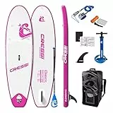 Cressi Isup Complet Set-Element All Round Isup Set, SUP Board Kit Einfach aufzublasen(weniger als 10 Minuten)Komplett mit allem notwendigen Zubehör für den Transport,Weiß/Rosa,9'2',Unisex Erwachsene