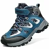 ASHION Winterschuhe Jungen Schneestiefel Kinder Mid Gefütterte Winterstiefel Wanderschuhe Trekking Baumwollschuhe,F Light Blau, 39 EU