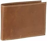 BRUNO BANANI Herren Leder Geldbörse BUFFALO Geldbeutel Portemonnaie Cognac Hellbraun