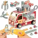 Vanplay Werkzeugkoffer Kinder, Kinderwerkzeug Holzspielzeug Montessori Spielzeug ab 3 4 5 Jahre Kinderspielzeug Werkzeugkasten Kinder