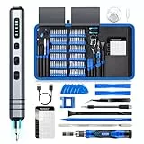 Mini Elektro Schraubendreher Set 140-tlg.: Präzisions-Reparatur-Set Feinmechaniker Werkzeug mit 120 4mm Bits und 12 Demontage-Zubehörteilen, 5 Stufen für PC, Handy, PS5, Switch