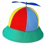 Aomig Propeller Mütze, Bunte Propellermütze, Hubschraubermütze Propeller Cap, Hubschrauber-Kappe, Fischer Hut Party Hut für Erwachsene - Baumwolle