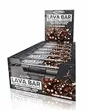 IronMaxx Lava Protein Bar Fudge Brownie - 18 x 40g High Protein Riegel mit bis zu 34% Eiweiß, Zuckerreduzierter Riegel mit cremigem Kern und knusprigem Topping