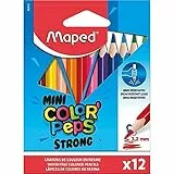Maped 862812 - ergonomische Drei-Kant-Buntstifte, Farbstifte COLOR'PEPS STRONG MINI - besonders stabile Mine 3,2 mm - 12x Stifte