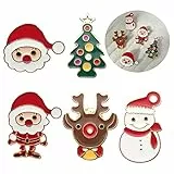 5 Stück Weihnachtsserie Pin Brosche Metall Brosche, Cartoon niedlich Brosche Kleidung Tasche Tasche Jacke Jacke Schmuck DIY Zubehör, Weihnachtsmann, Schneemann, Rentier, Weihnachtsbaum