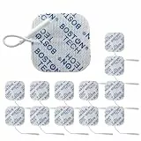 Elektroden kompatibel mit TENS EMS Anschluss 2 mm Typ Pigtail (Stecker) Boston Tech, wiederverwendbar, optimale Haftung, ohne Verwendung von Gel, 12 Pads à 5 x 5 cm