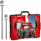 fischer L-Boxx PowerFast II, 1.801-teiliges Schraubeneset, Spanplattenschrauben mit Senkkopf, Innenstern TX, Voll- und Teilgewinde, für eine schnelle und flexible Verarbeitung, inkl. ProfiBit Set