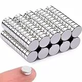 100 Stück Magnete Stark, Neodym Magnet Extra Stark, Kleine Magnete für Magnettafel, Mini Rund Magneten für Whiteboard, Handwerk, Kühlschrankmagnete, Magneten Starker Halt, 6x2mm