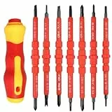 FOROREH Schraubendreher isolierter Elektriker Schraubenzieher Set, Schraubendrehersatz mit Griff, Schraubendreher-Sets mit magnetischen Schlitzen Elektriker Reparatur Werkzeuge Set