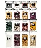 Vtopmart Vorratsdosen mit Deckel Luftdicht, Set mit 16 Vorratsbehälter, BPA-frei, Küchen Aufbewahrungsboxen für Mehl, Zucker, Körner, Mit Schreibstift und Etikett