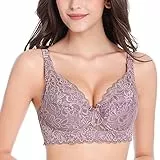 Klassische BHS Damen Ohne Bügel Push Up mit Verstellbarem Bustier Nahtloser Bra Bequem Gepolstert Große Brüste Unterwäsche für Alltag Trainings Schlaf Sport BH Bh Ohne Bügel Baumwolle (Rose Gold, 75B)
