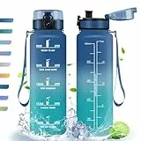 HoneyHolly Trinkflasche 500ml Sport, mit Zeitmarkierung, mit Filter, Auslaufsichere Trinkflasche, BPA-Frei, Wasserflasche für Sport, Fitness, Yoga, Schule, Büro
