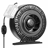 VIVOSUN Rohrventilator 150mm Abluftventilator Rohrüfter 748m³h mit Variabler Drehzahlregler für Growzelt Belüftung Pflanzenzelt Indoor Garten Lüftungsventilator Z6 rohrventilator Schwarz