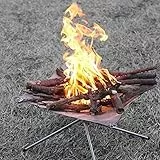 ZJFHEYUO Faltbare Feuerstellen für den Außenbereich, Holzverbrennung, tragbare Feuerstelle für Camping, Terrassenheizung im Freien, Kamin aus Edelstahlgeflecht, einfach zu montier