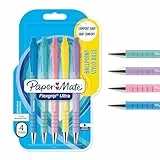 Paper Mate Flexgrip Ultra-Druckkugelschreiber | mittlere Spitze (1,0 mm) | schwarze Tinte | Pastellfarben | 5 Stück