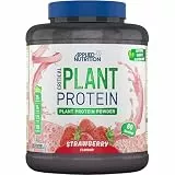 Applied Nutrition Critical Plant - Eiweiss Protein Pulver – Veganes Proteinpulver mit Soja, Erbsen und Reisproteinen & Essenziellen Aminosäuren (1.8kg, Strawberry)