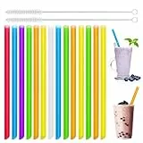 Addein 100 Stück große Strohhalme mit 2 Flaschenbürsten, Strohhalm, wiederverwendbar, extra großer Strohhalm, Bubble Tea Boba Smoothies