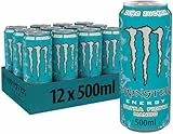 Monster Energy Ultra Fiesta - koffeinhaltiger Energy Drink mit leichtem Mango-Geschmack - ohne Zucker und ohne Kalorien - in praktischen Einweg Dosen (12 x 500 ml)