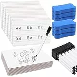 18 Pack Dry Erase Lapboards with Lines 6 x 9 inch Double Sided White Boards with 18 Black Markers 6 Erasers Small White Dry Erase Boards for Students Teacher Classroom Supplies