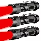 MVIOCS LED Rotlicht Taschenlampe mit Clip für Astronomie, Nachtbeobachtung und Outdoor-Aktivitäten (3-teilig)
